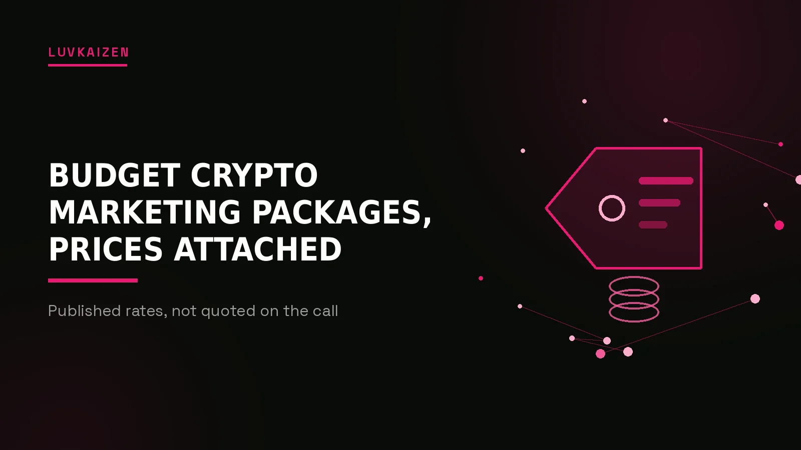 budget crypto marketing packages: Cohort Marketing branded hero illustration