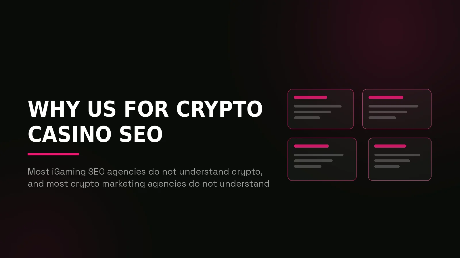 crypto casino seo agency: recap composition illustration