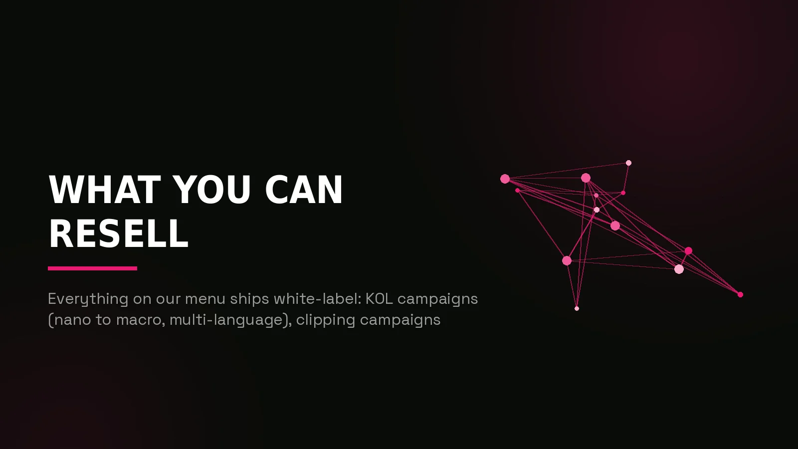white label crypto marketing: network reach illustration